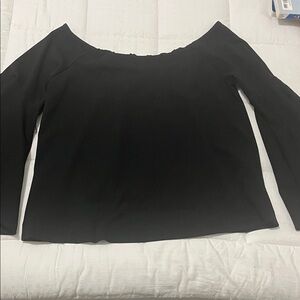 Banana Republic Black Bell Sleeve Off-Shoulder Women's Top